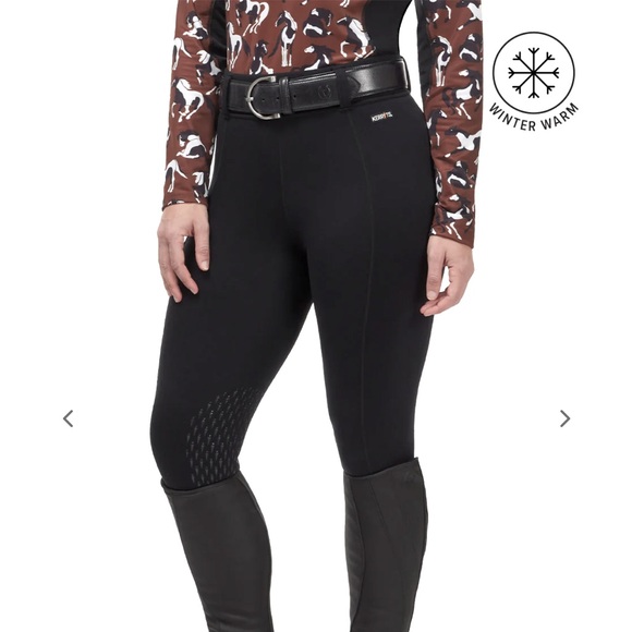 BOGO! Kerrits Power Stretch Knee Patch fleece-lined riding tights - Picture 1 of 15